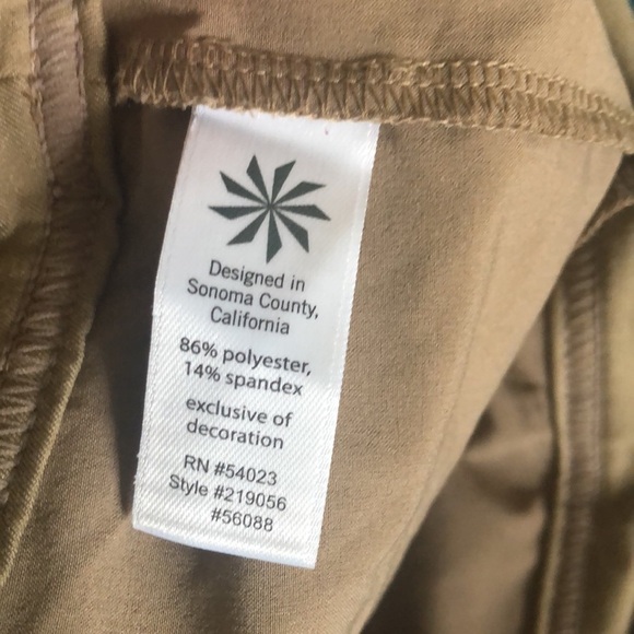 Athleta Wherever Skort Skirt Beige 12 Cinched Waist Pockets Stretch Knit Flare - Picture 7 of 8